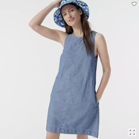 J.Crew Button-back chambray shift dress - Petite XXS - Picture 3 of 8